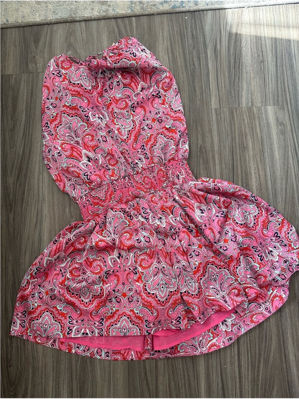Juicy Couture Pink Paisley Strapless Romper